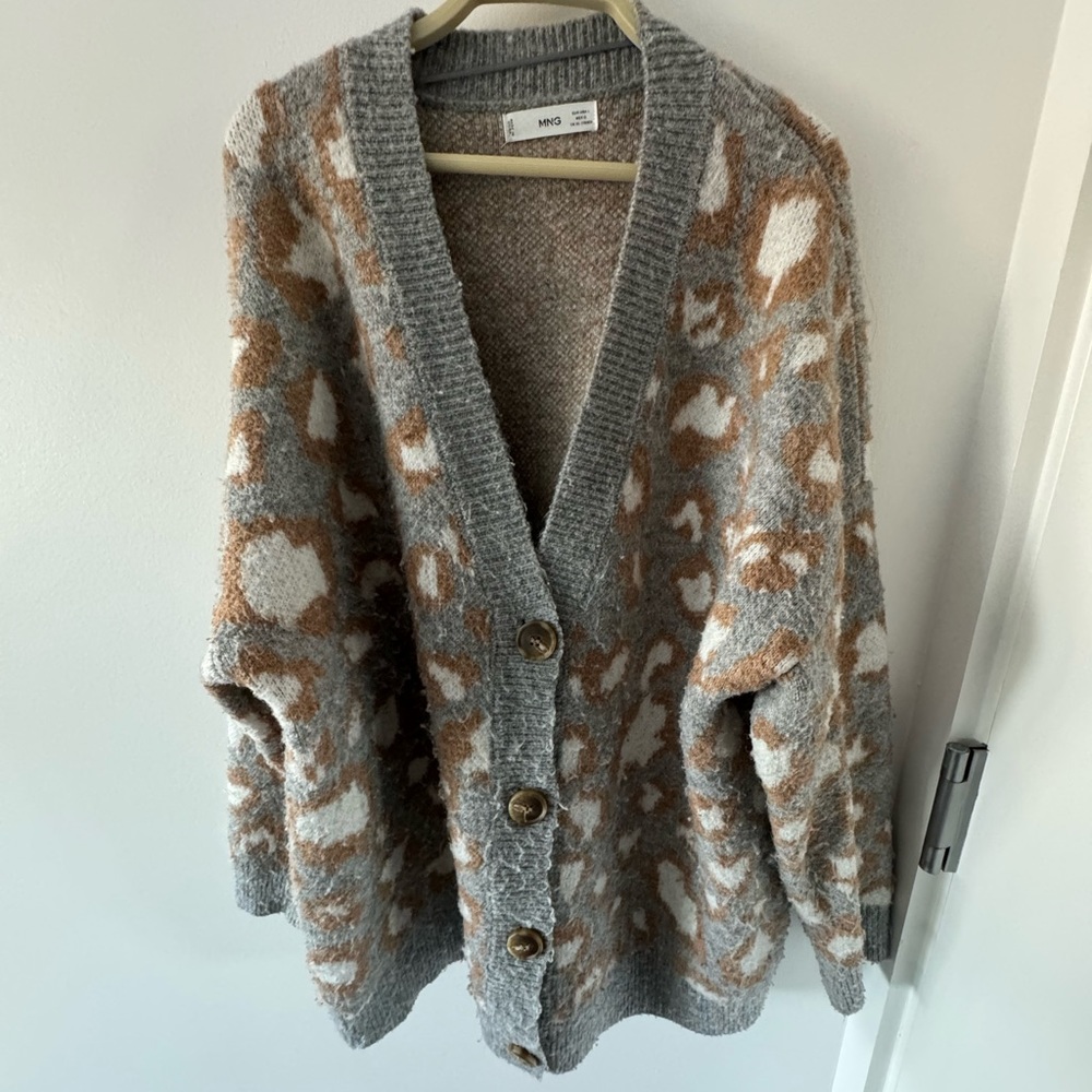 Mango Cardigan Animal Print - Sz L